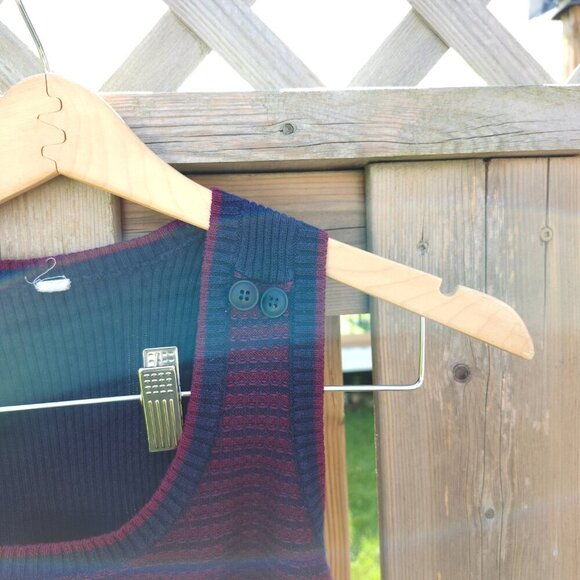 PREPPY SWEATER VEST Women's Size Small NAVY BURGUNDY - Picture 6 of 7